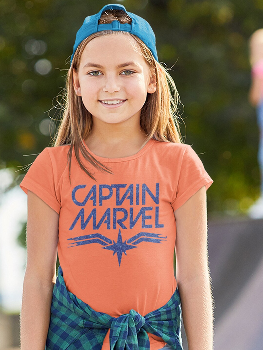 

KINSEY Girls Marvel Printed Pure Cotton T-shirt, Peach