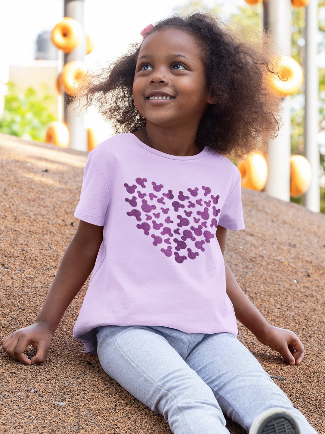 

KINSEY Girls Mickey Mouse Printed T-shirt, Lavender