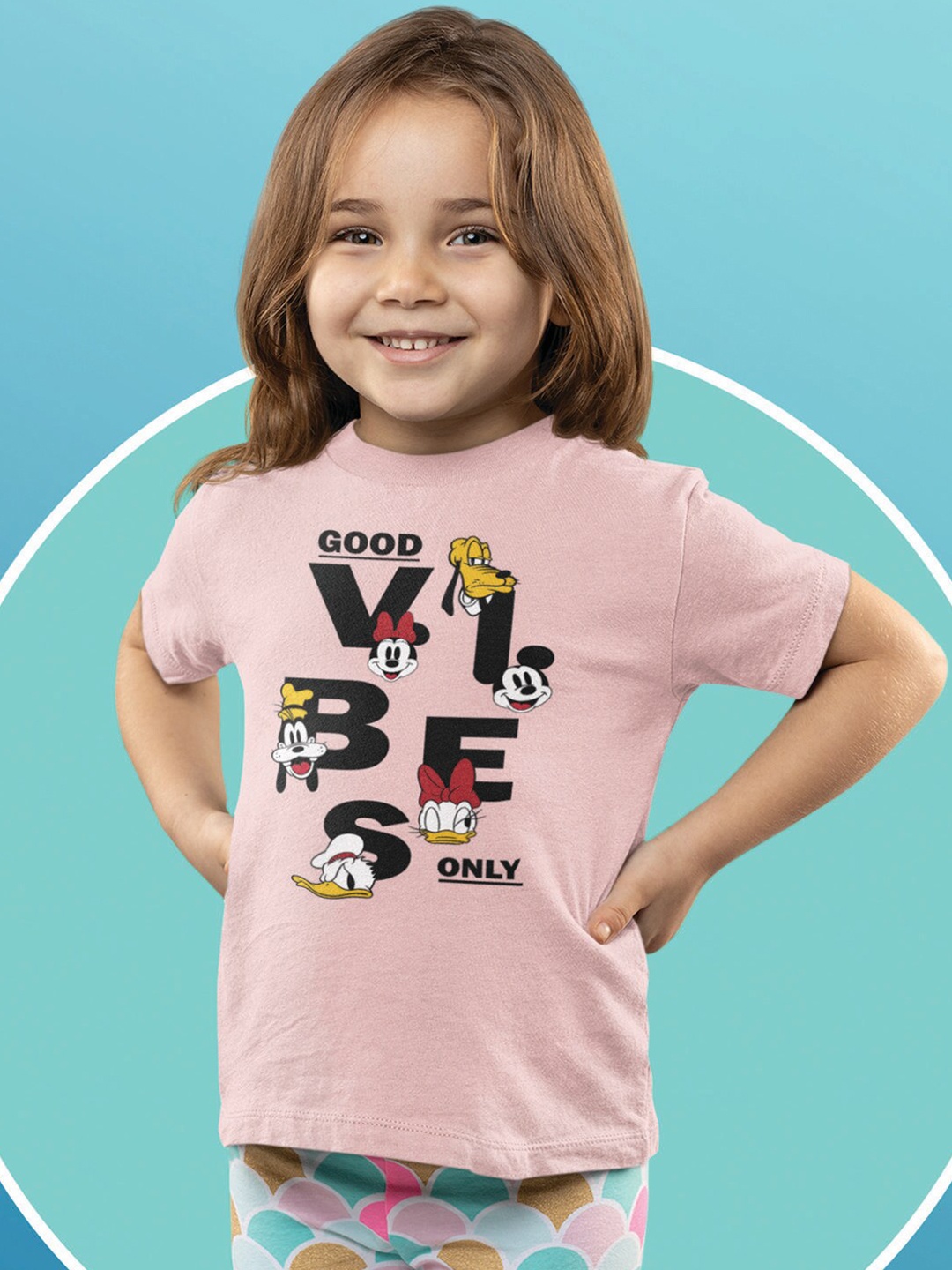 

KINSEY Girls Minnie Mouse Printed T-shirt, Pink