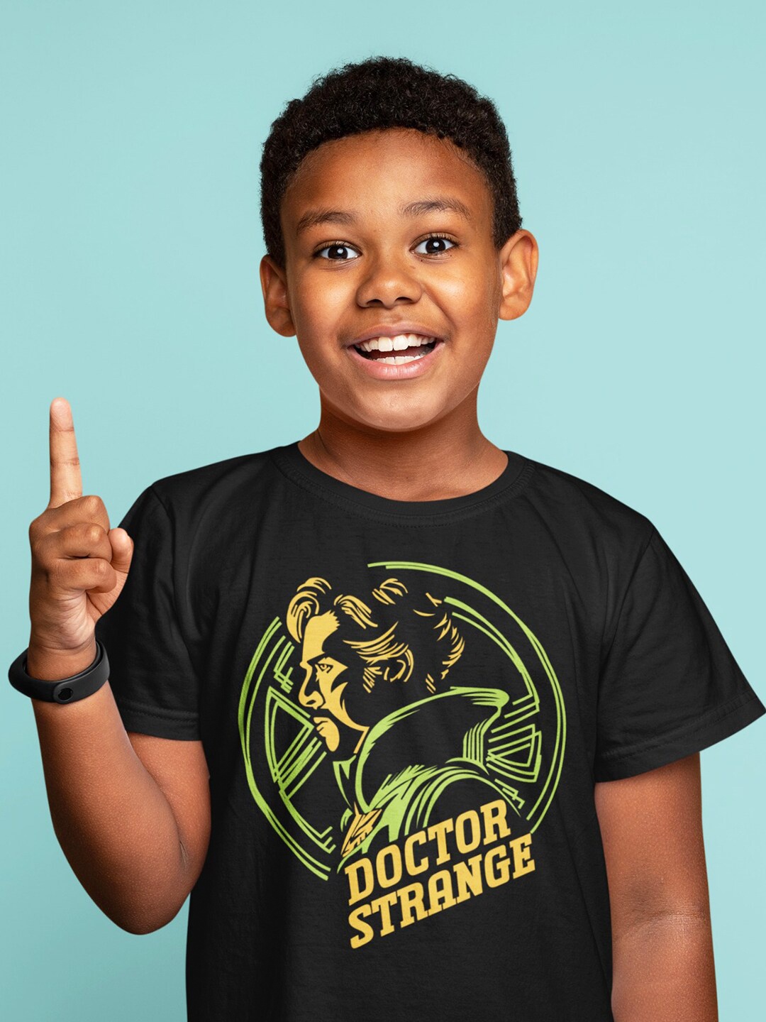 

KINSEY Boys Doctor Strange Printed Round Neck T-shirt, Black
