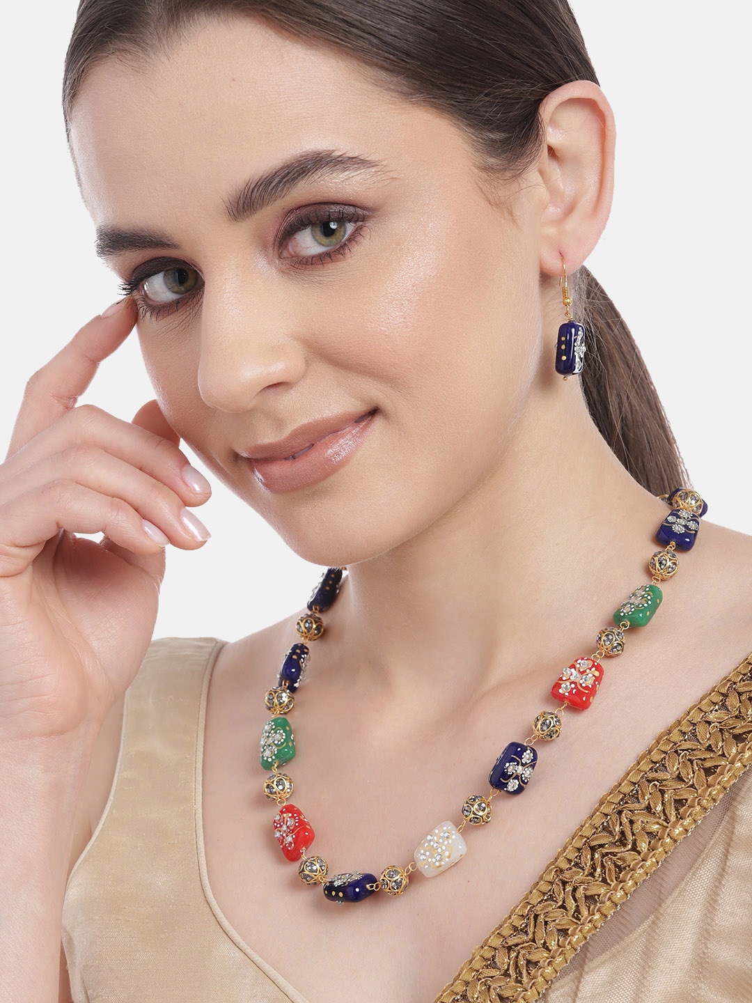 

Anouk Premium Gold-Plated Crystal Jewellery Set, Multi