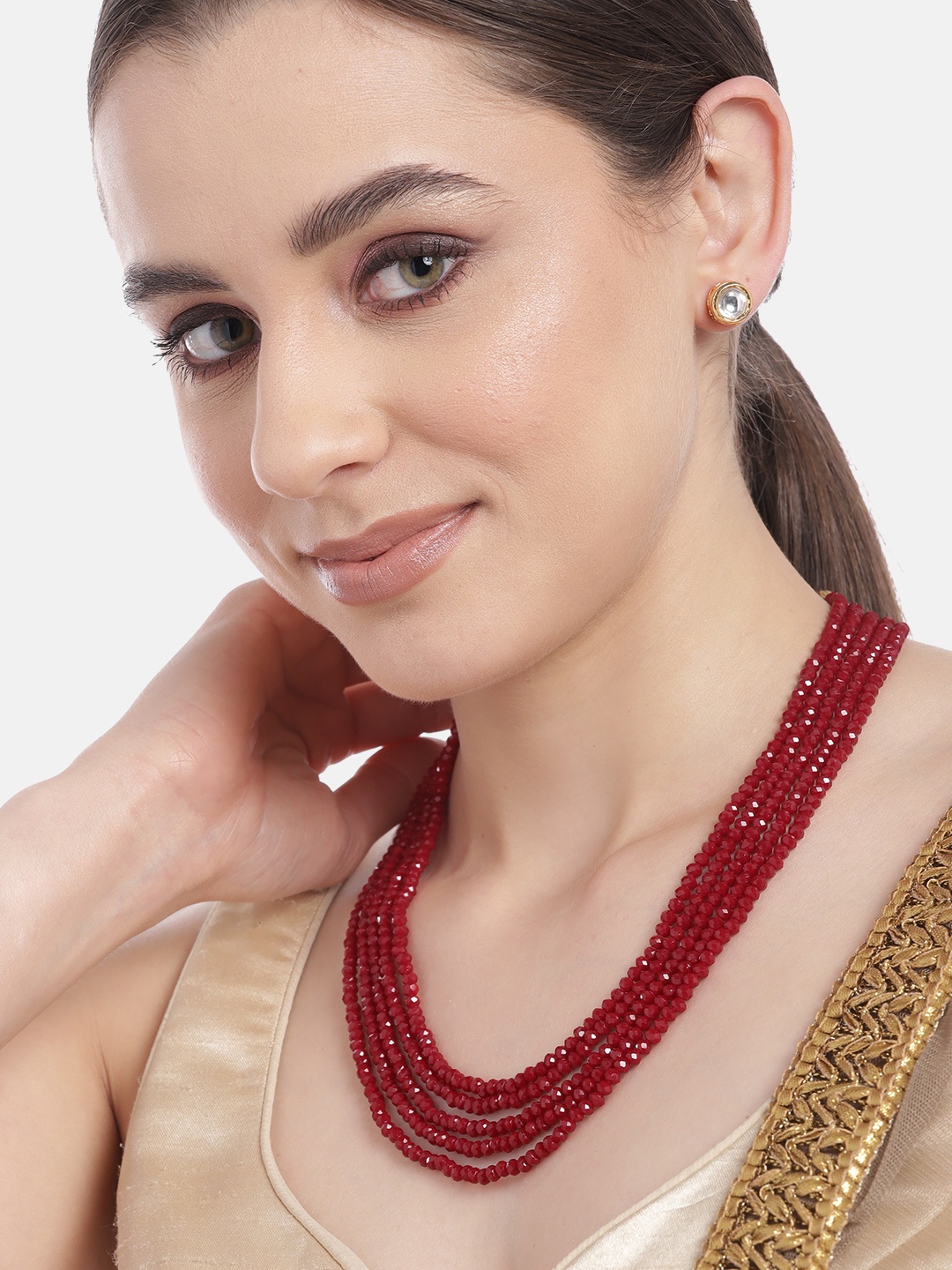 

Anouk Layered Quartz Jewellery Set, Red