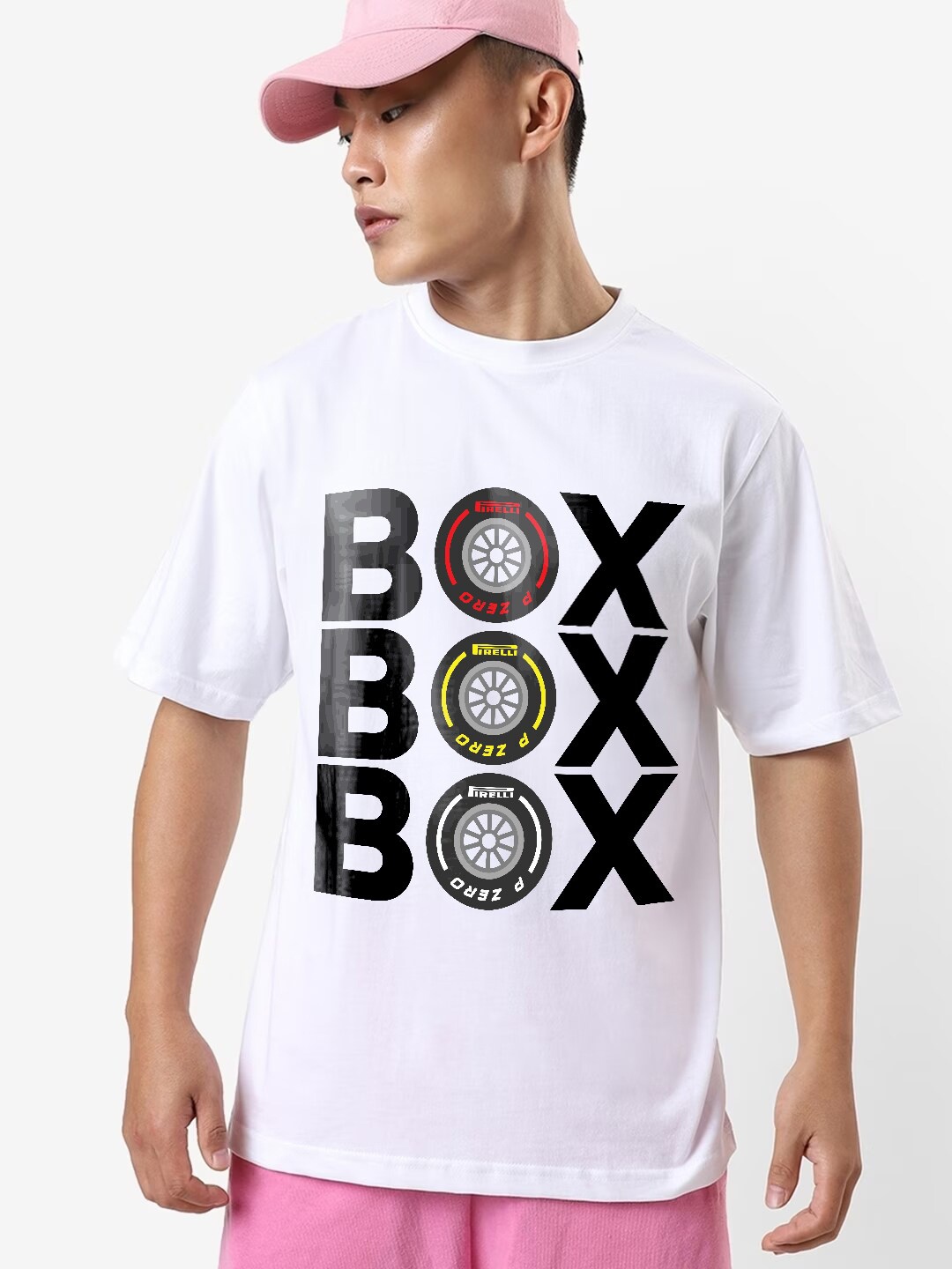 

Crazymonk Typography Printed Drop-Shoulder Sleeves Cotton Oversized T-shirt, White