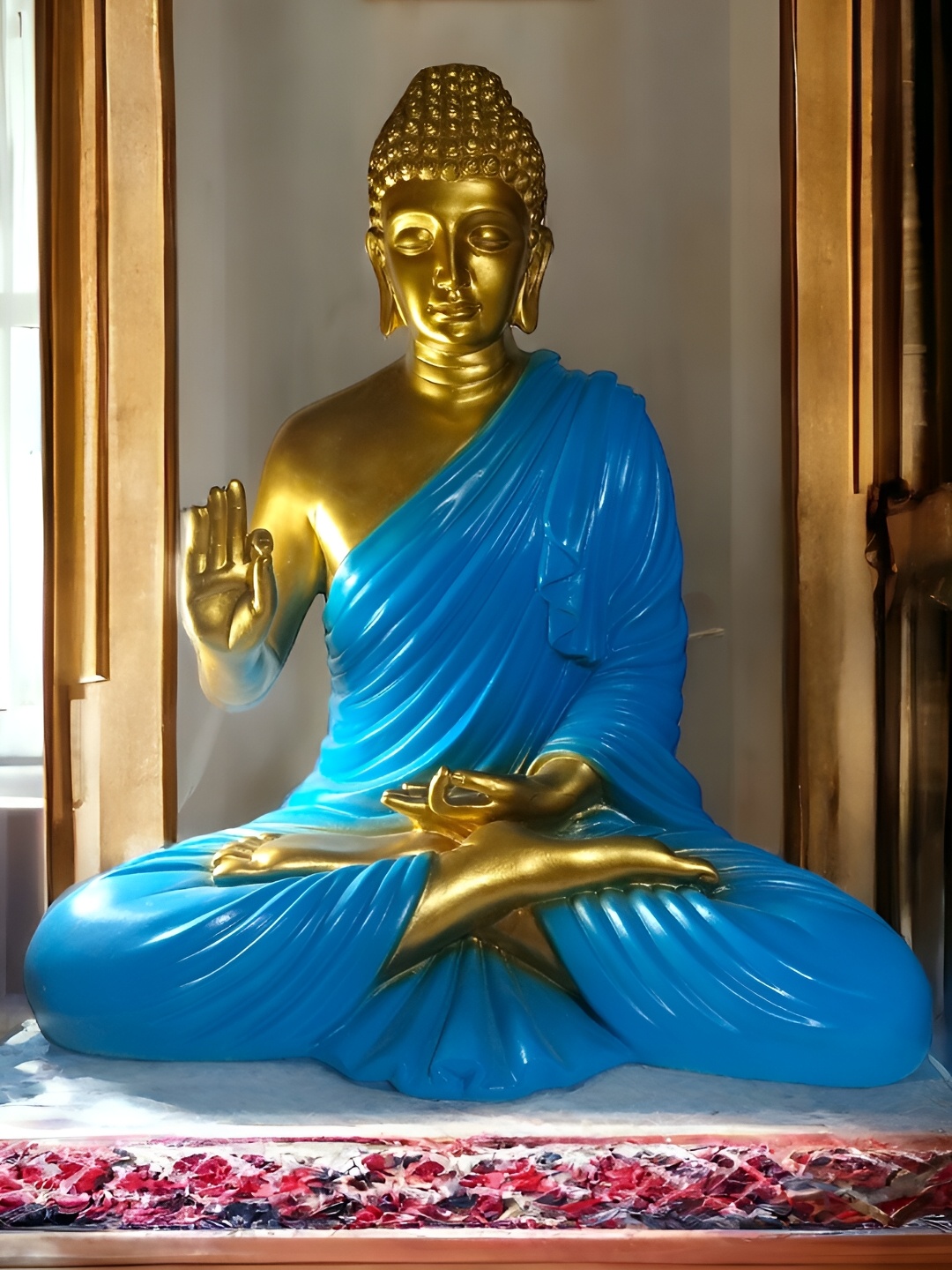 

SANKALAN CREATIONS Gold Toned & Blue Figurine Showpiece
