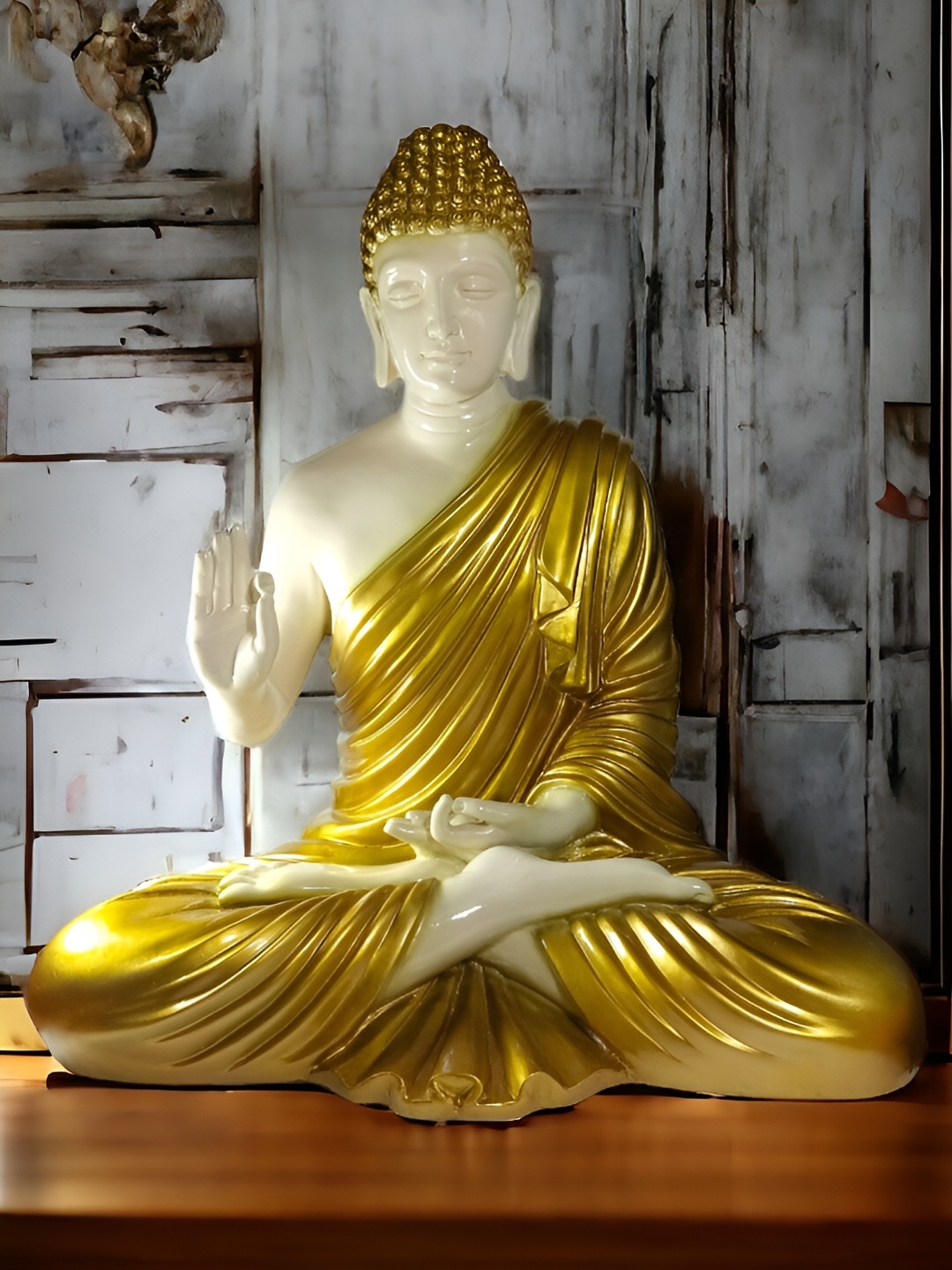 

SANKALAN CREATIONS White & Gold Toned Figurine Showpiece