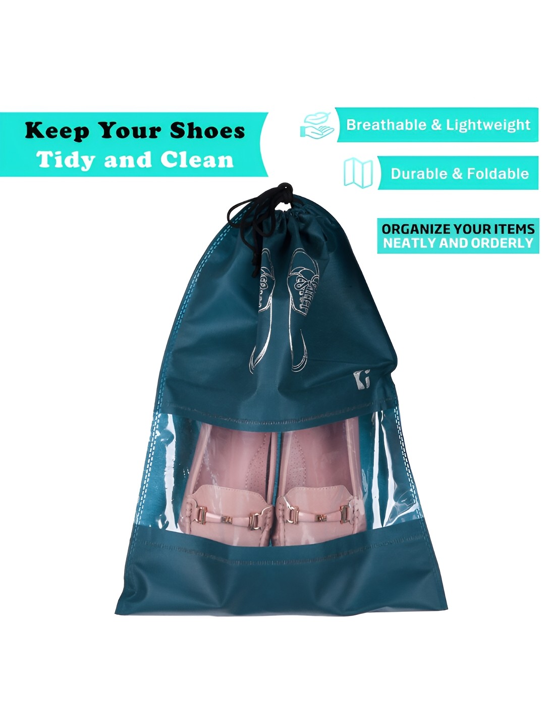 

Kuber Industries Navy Blue & Green 24Pcs Reusable Shoes Organiser Organisers