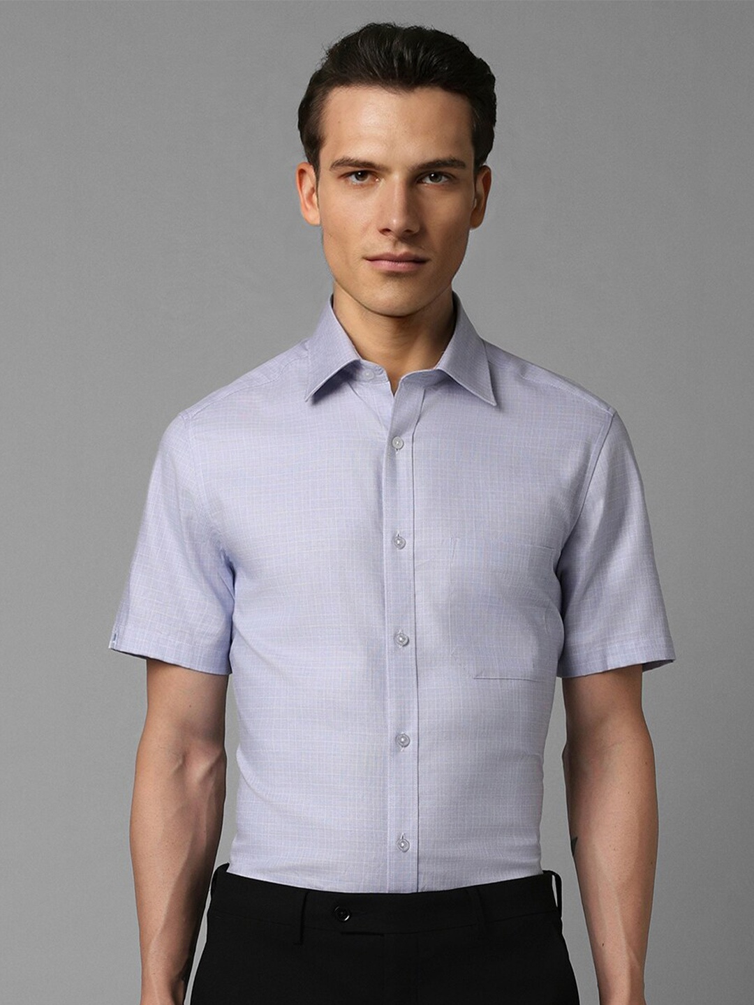 

Louis Philippe Spread Collar Pure Cotton Formal Shirt, Blue