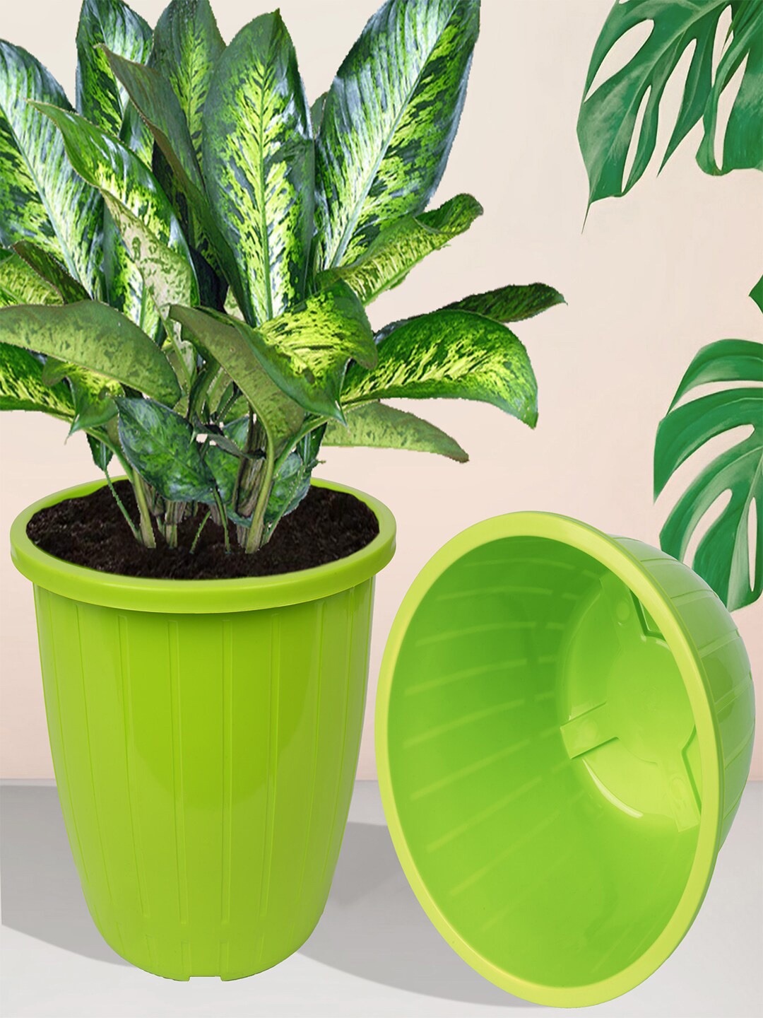 Kuber Industries Green 6 Pieces Flower Planters