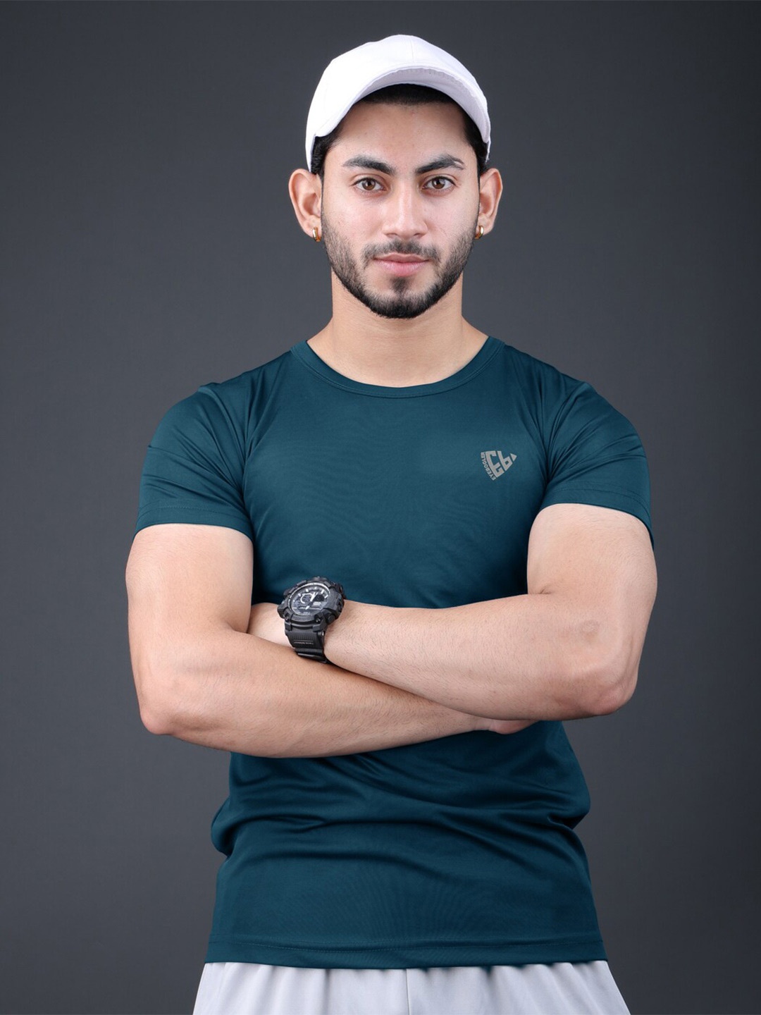 

Eyebogler Round Neck Cotton T-shirt, Blue