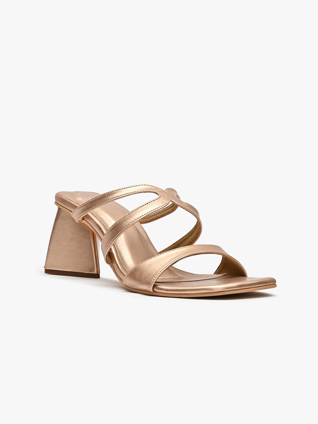 

RIVR Open Toe Block Heels, Rose gold
