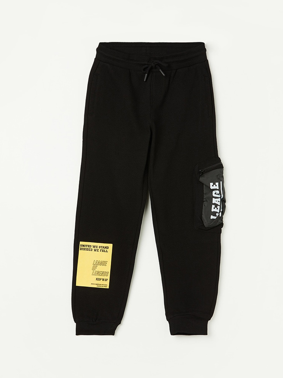 

Fame Forever by Lifestyle Boys Pure Cotton Mid-Rise Joggers, Black