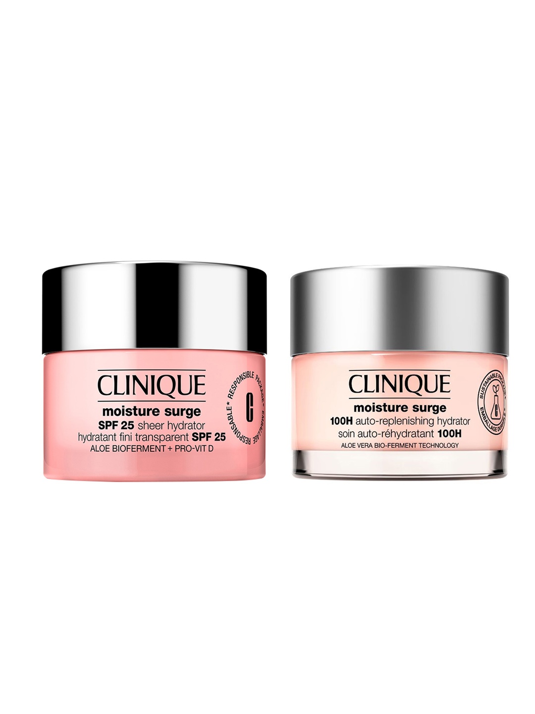 

Clinique Moisture Surge Set of Sheer Hydrator Face & Body Mosituriser - 30 ml each, Pink