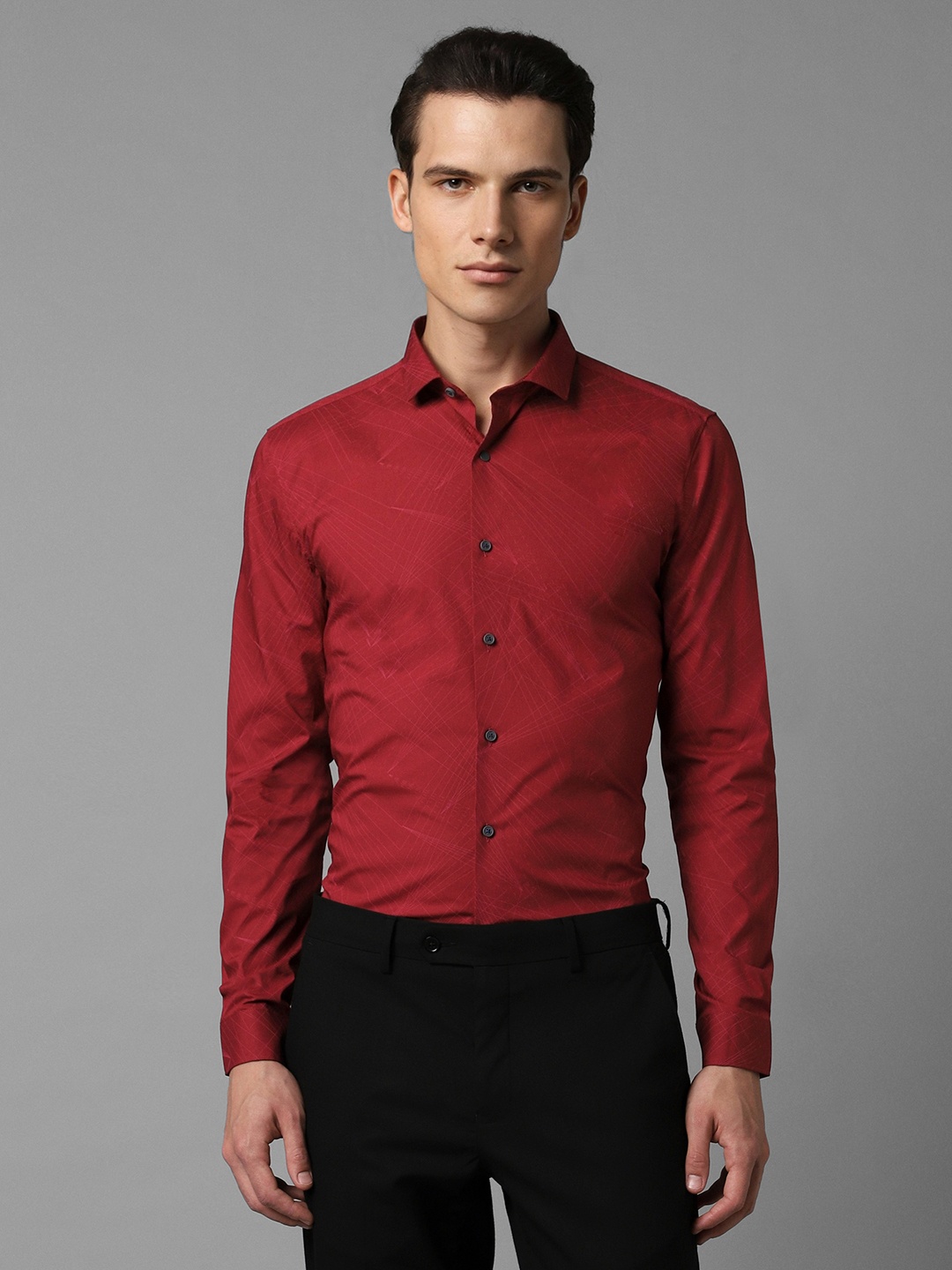 

Louis Philippe Sport Slim Fit Geometric Printed Casual Shirt, Red