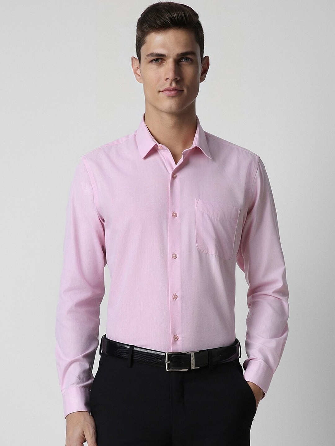 

Peter England Spread Collar Formal Shirt, Pink