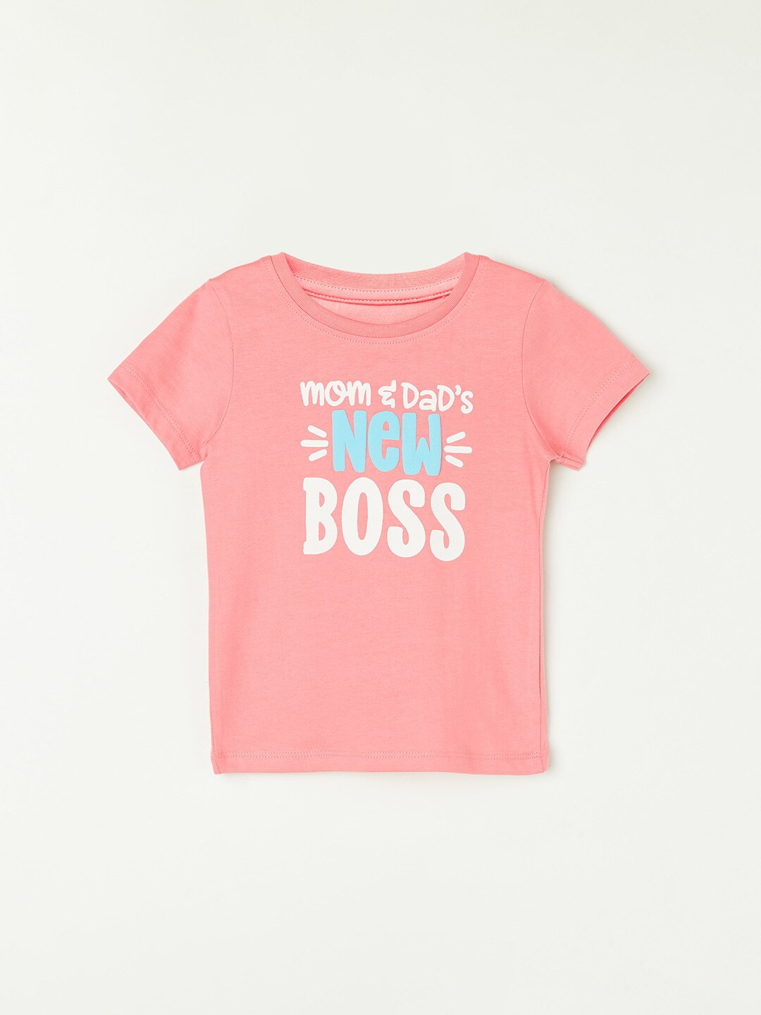 

Juniors by Lifestyle Boys Typography Printed Pure Cotton T-shirt, Pink