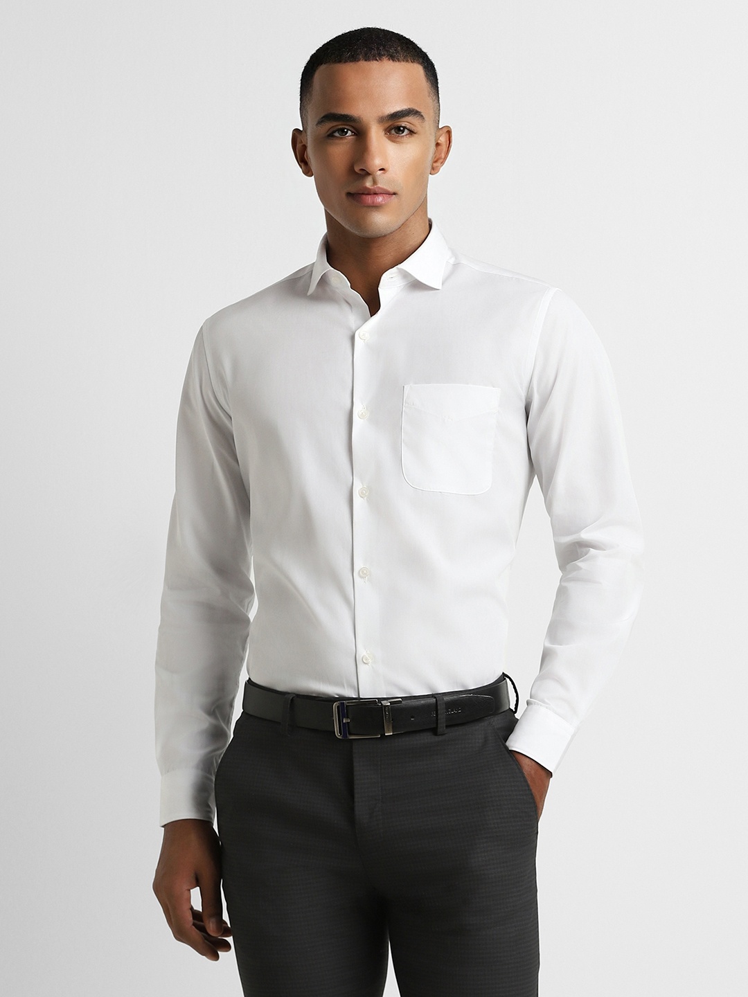 

Peter England Elite Spread Collar Pure Cotton Formal Shirt, White