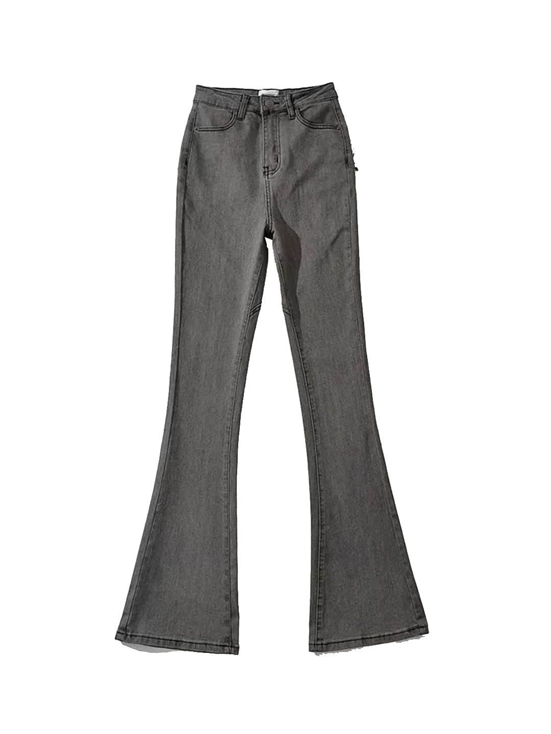

LULU & SKY Women Flared High-Rise Clean Look Light Fade Stretchable Jeans, Grey