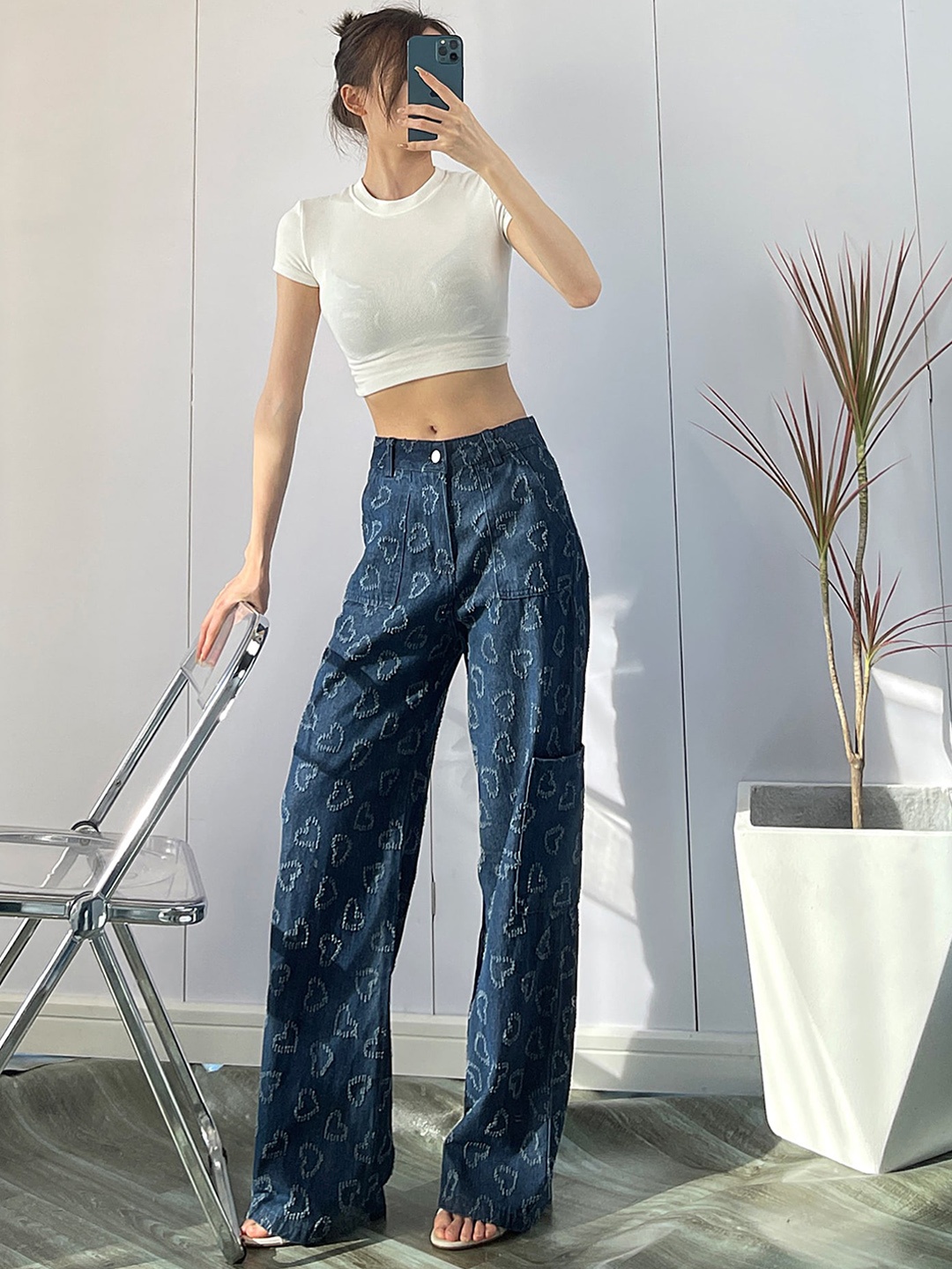 

LULU & SKY Women Straight Fit High-Rise Jeans, Blue