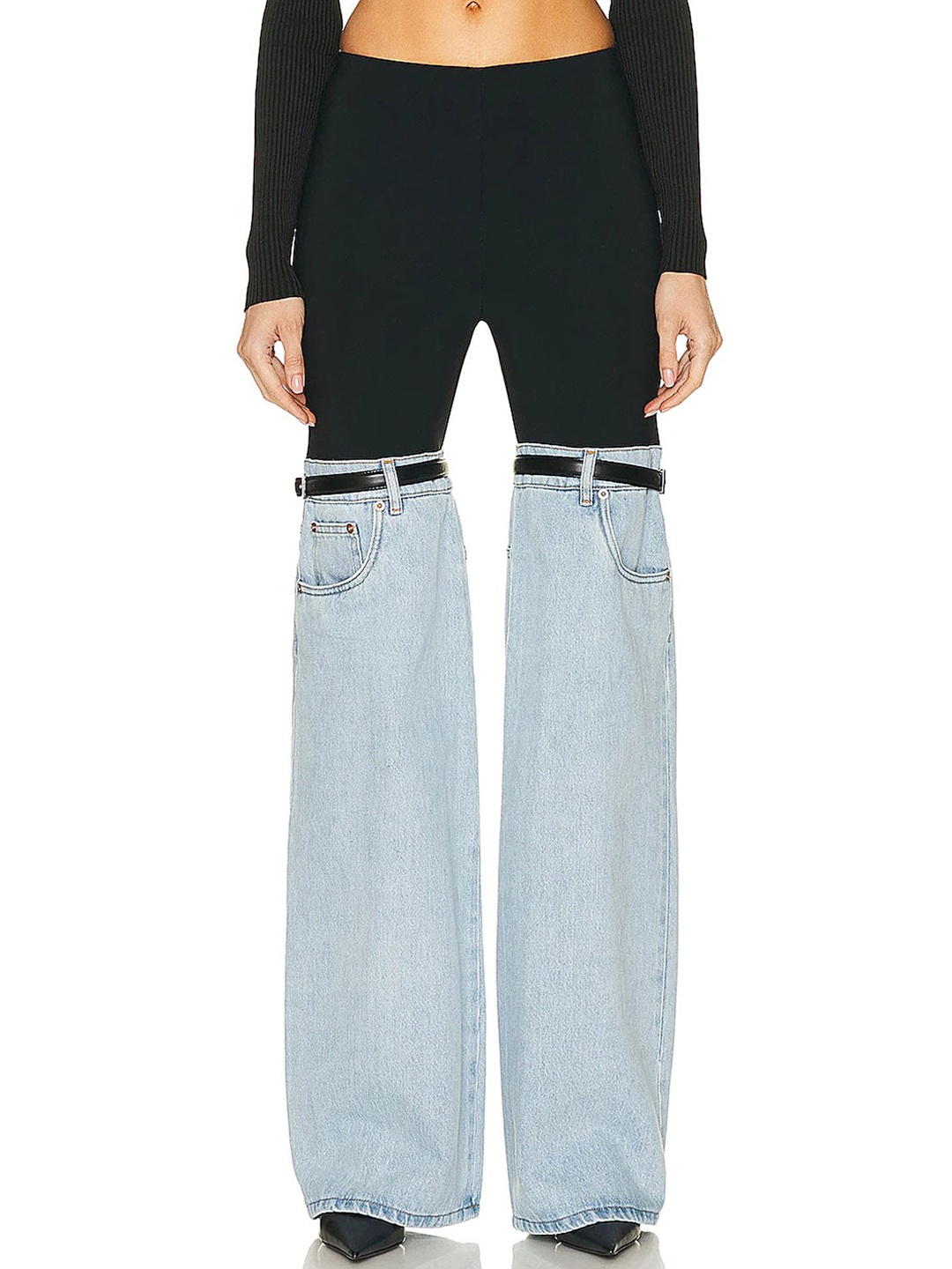 

LULU & SKY Women Flared High-Rise Jeans, Black