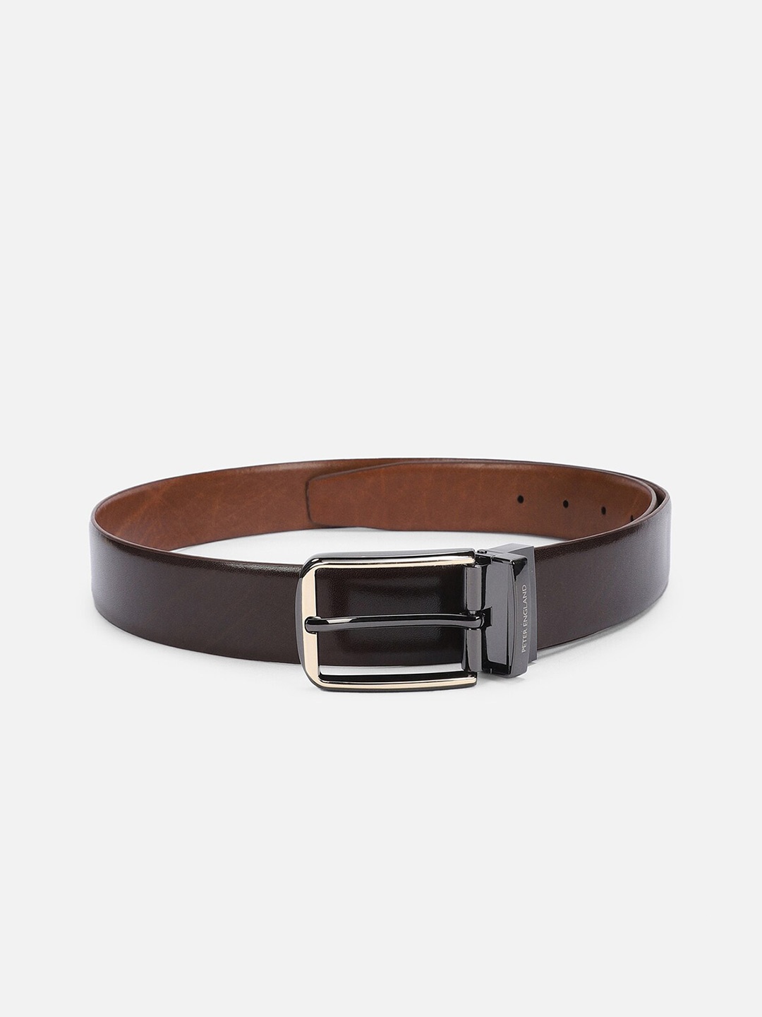 

Peter England Men Casual Leather Belt, Brown