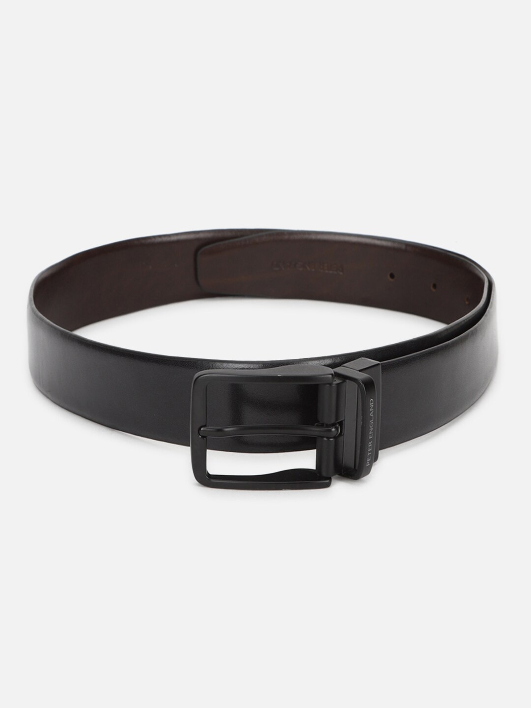 

Peter England Men Leather Formal Belt, Black