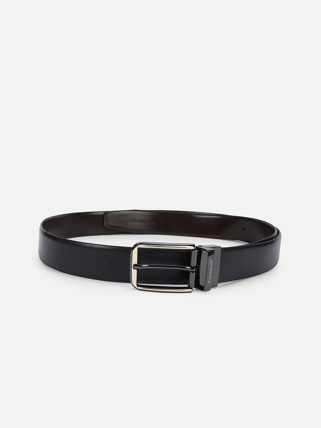 

Peter England Men Leather Belt, Black