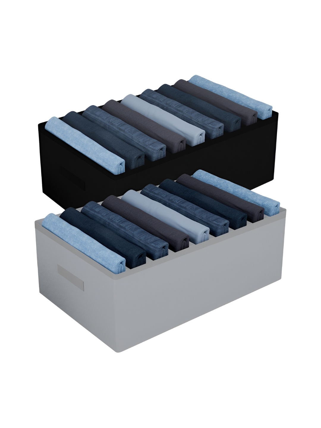

Kuber Industries Grey & Black 2 Pieces Reusable Multi Utility Organisers