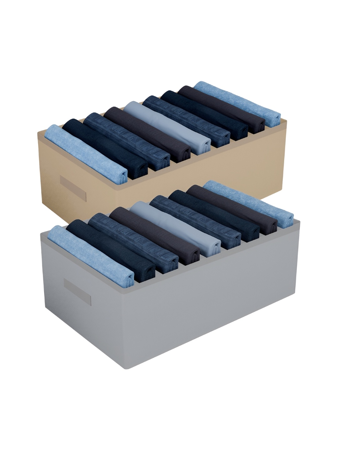 

Kuber Industries Grey & Beige 2Pcs Reusable Multi-Utility Organisers