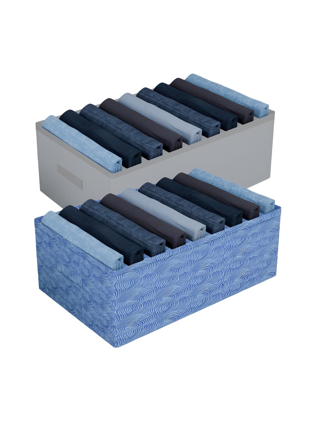 

Kuber Industries Blue & Grey 2 Pieces Reusable Multi Utility Organisers
