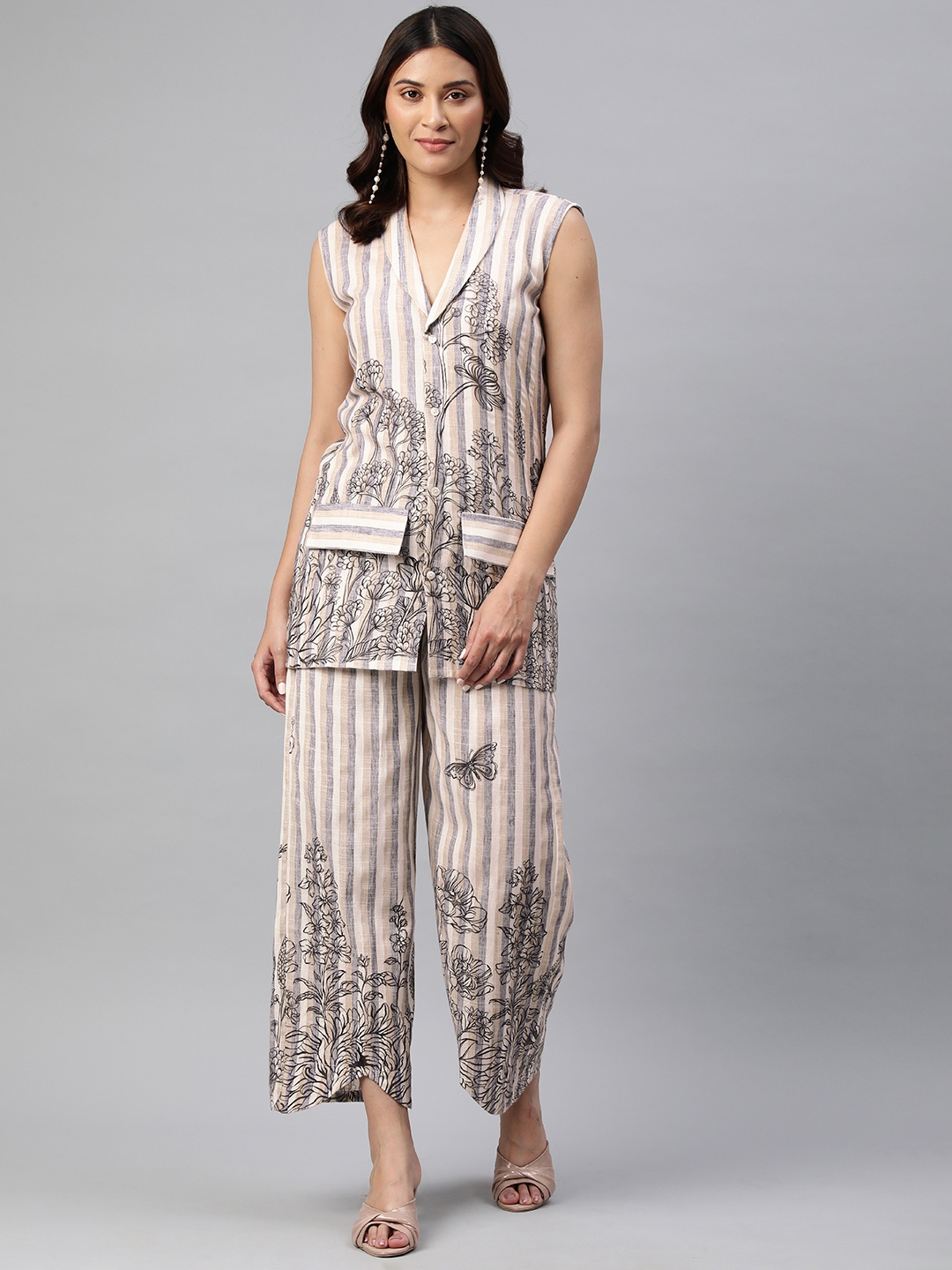 

BUTA BUTI Striped Co-Ords, Beige