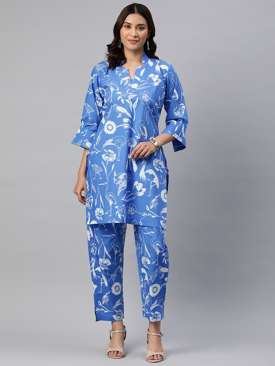 

BUTA BUTI Floral Printed Pure Cotton Co-Ords, White