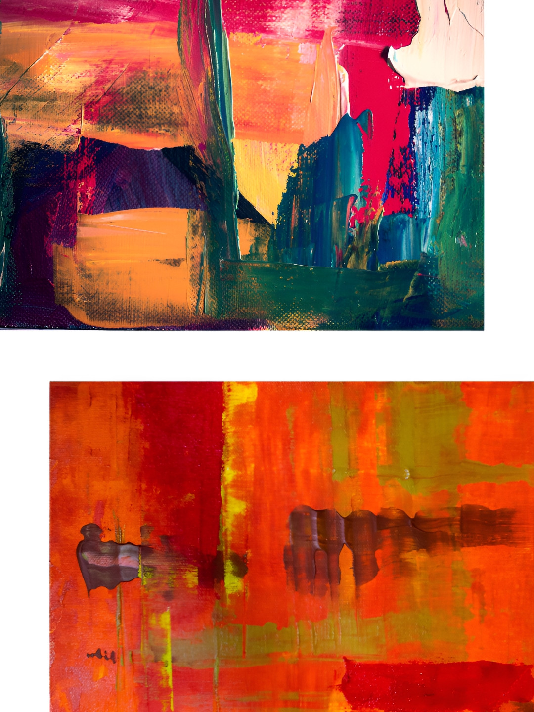 

Adventures India Orange & Blue 2 Pieces Abstract Wooden Painting Wall Art