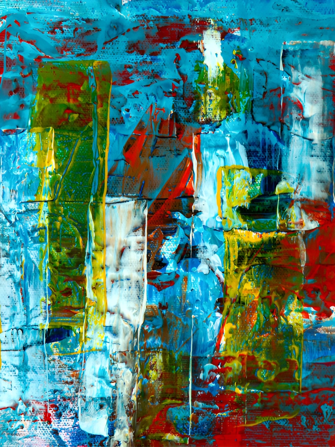

Adventures India Blue & Green Wooden Abstract Painting Wall Art