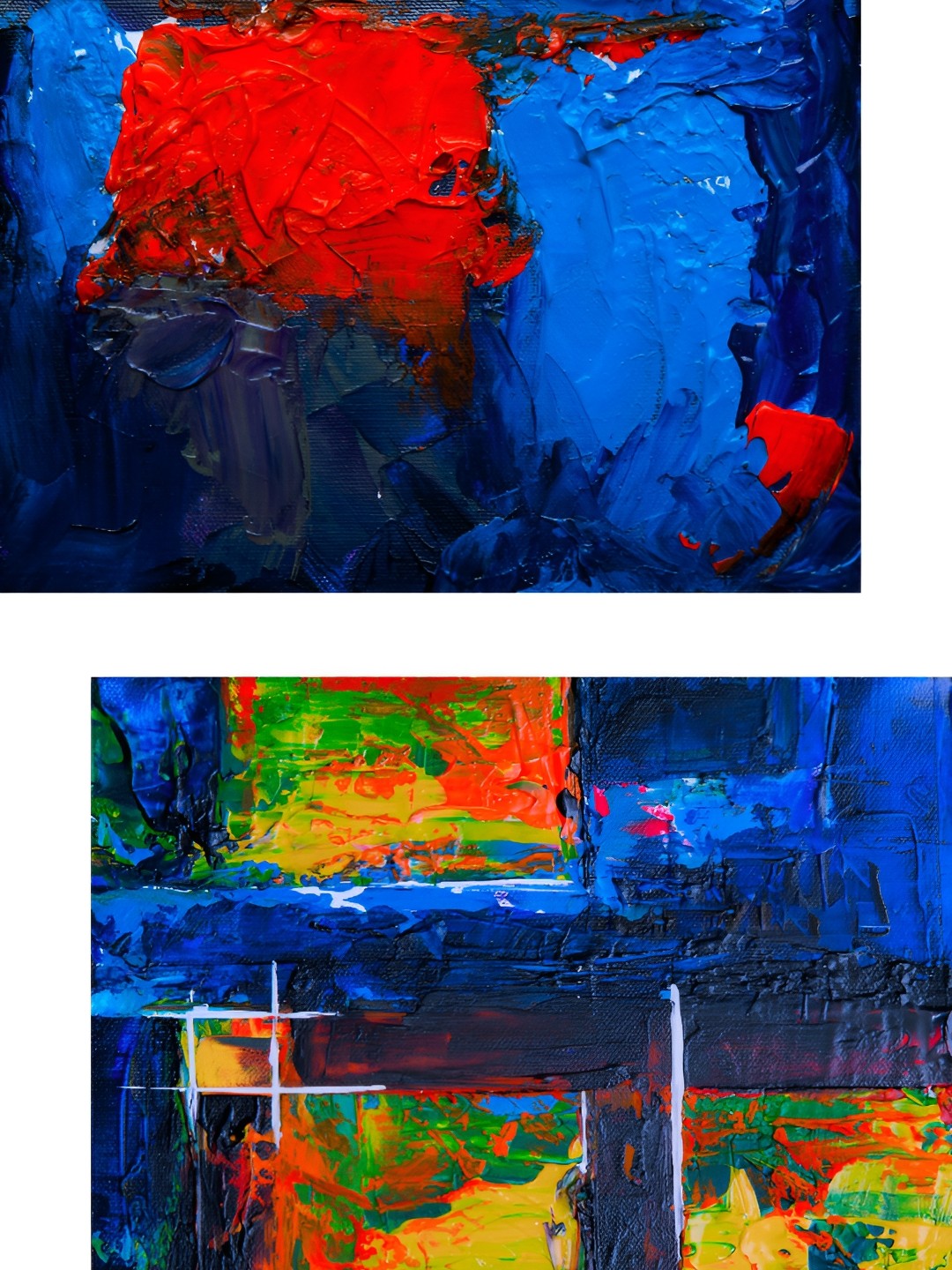 

Adventures India Blue & Red 2 Piece Abstract Wooden Painting Wall Art