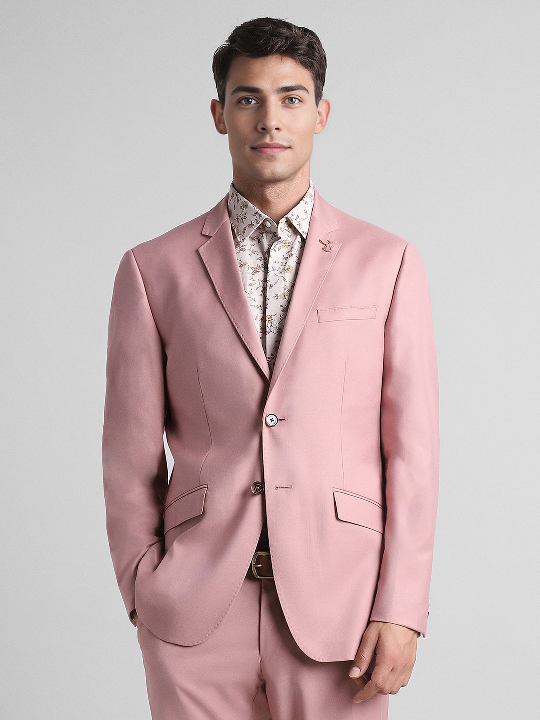 

SIMON CARTER LONDON Slim Fit Single-Breasted Blazer, Pink