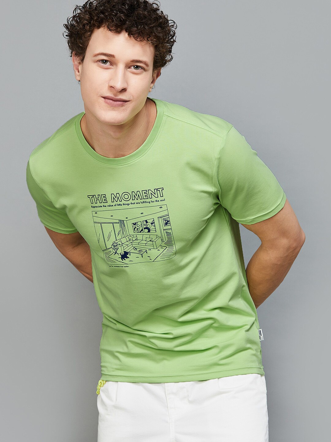 Fame Forever by Lifestyle Graphic Printed Slim Fit T-shirt, Green