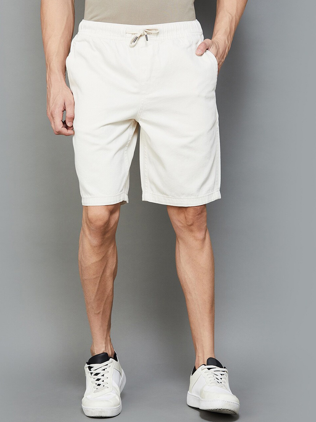 

Fame Forever by Lifestyle Men Mid-Rise Cotton Shorts, Beige