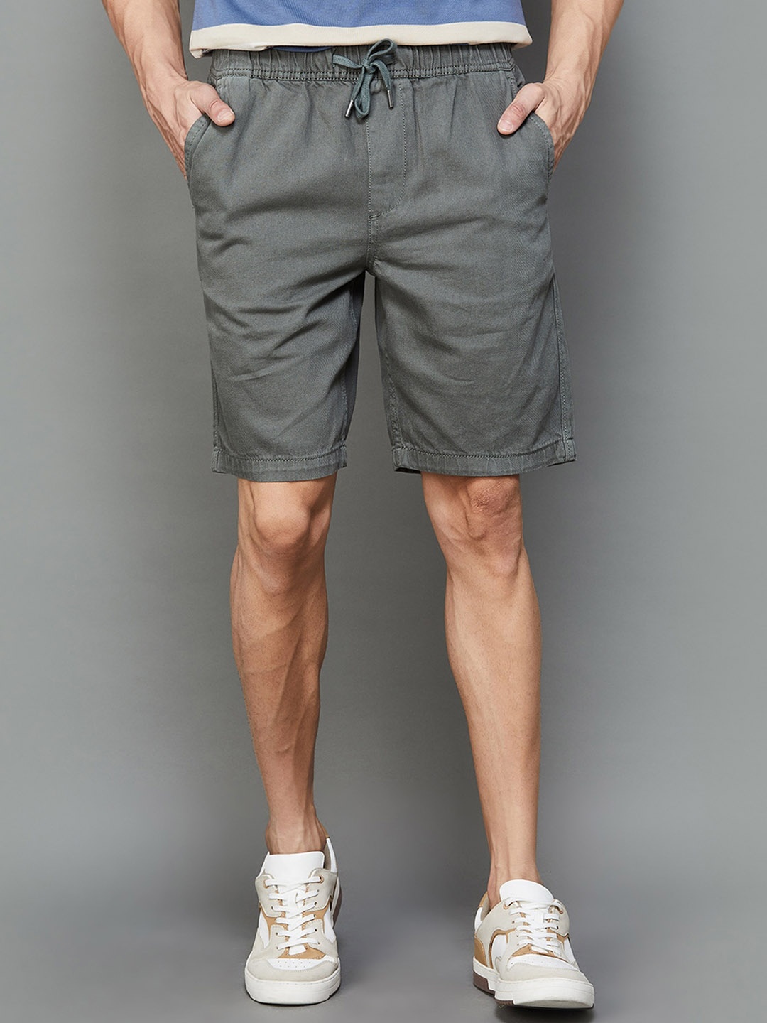 Fame Forever by Lifestyle Men Mid-Rise Cotton Shorts, Grey