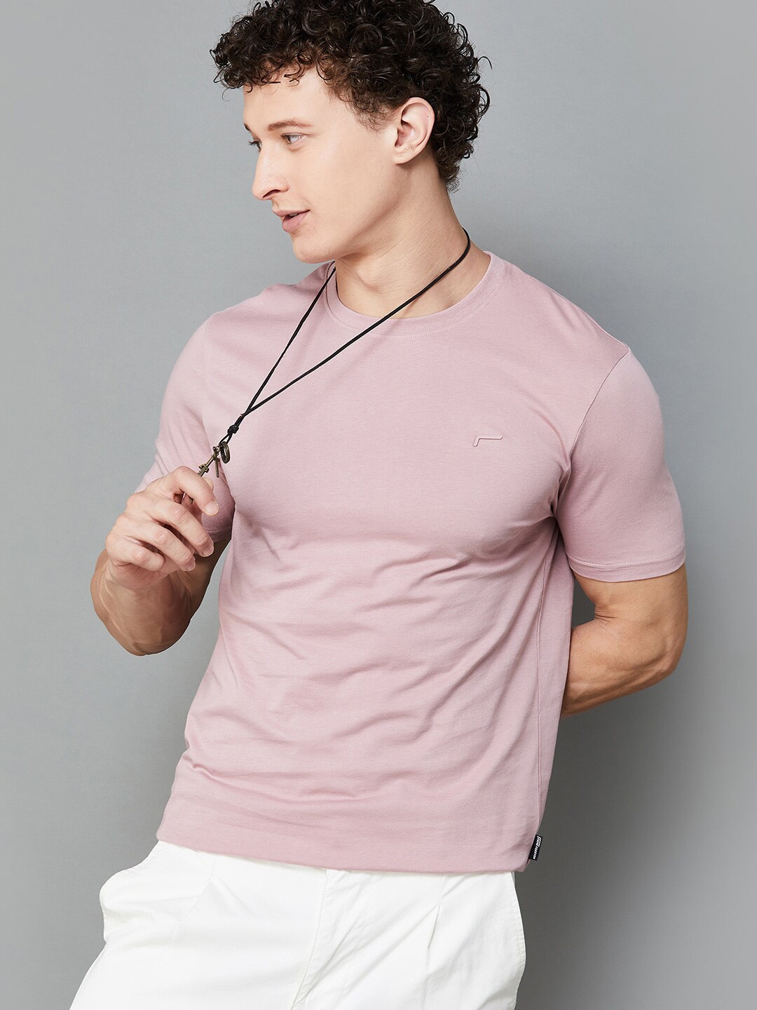 

Fame Forever by Lifestyle Round Neck Cotton T-shirt, Pink