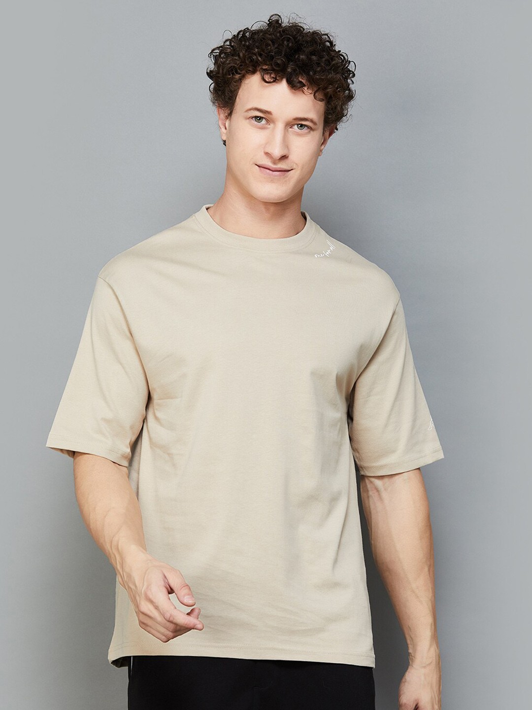 

Kappa Drop-Shoulder Cotton T-shirt, Beige