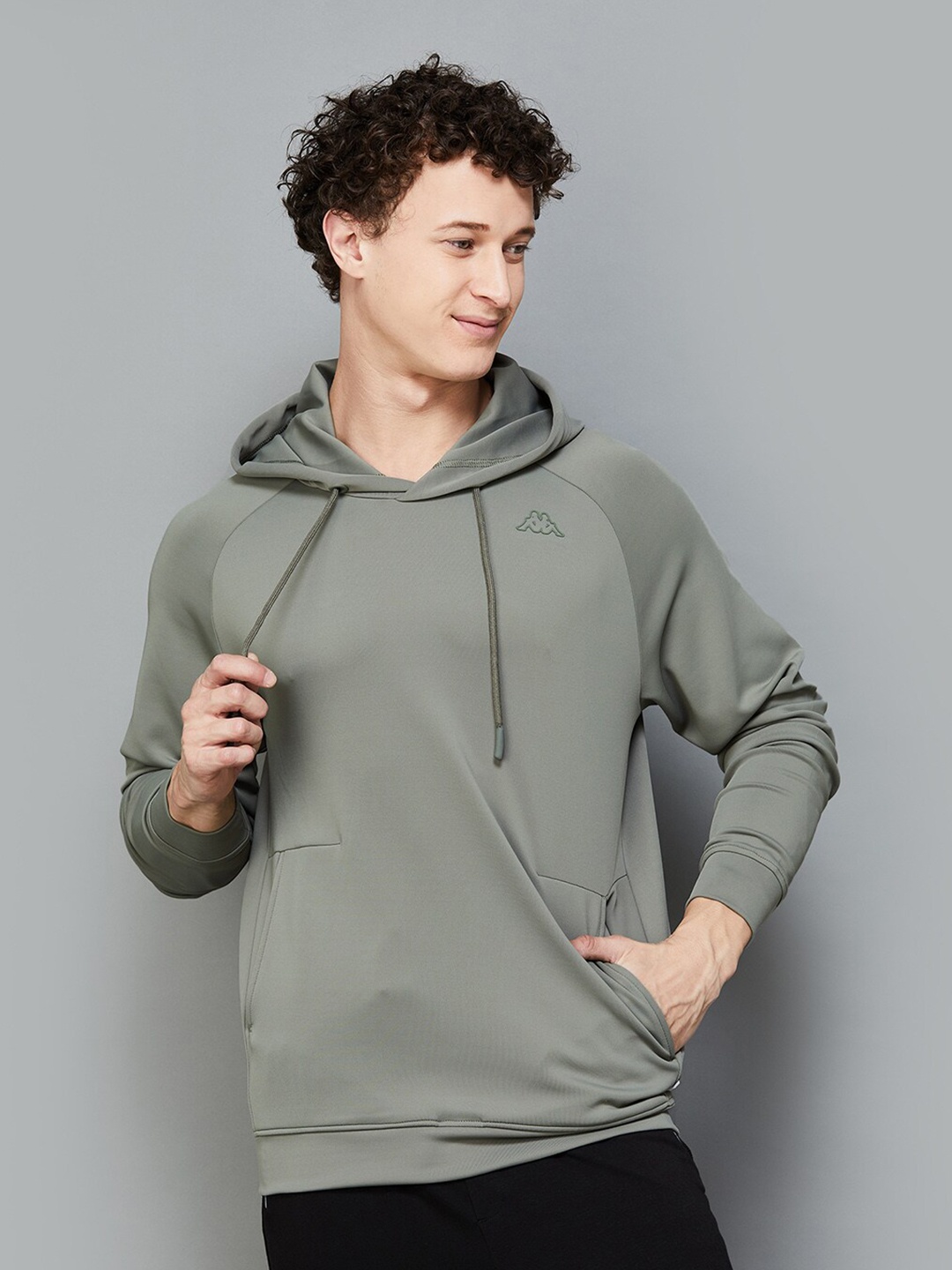 

Kappa Hooded Raglan Sleeves Pullover Sweatshirt, Olive