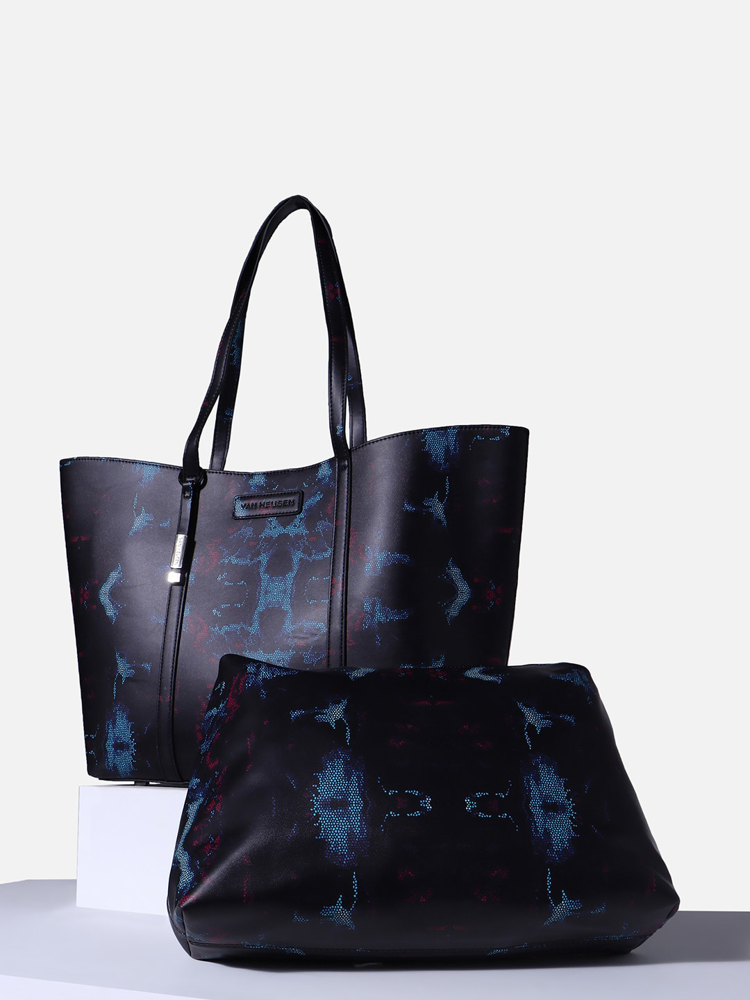 

Van Heusen Woman Graphic Printed Oversized Shopper Tote Bag, Black