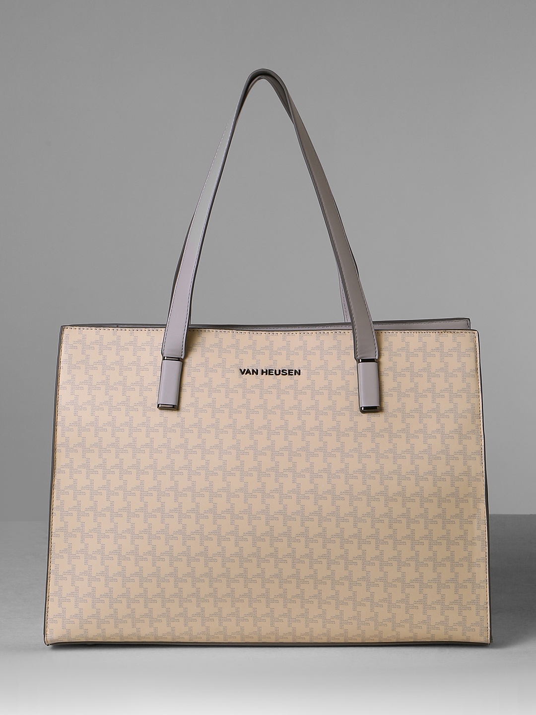 

Van Heusen Woman Geometric Printed Handheld Bag, Beige