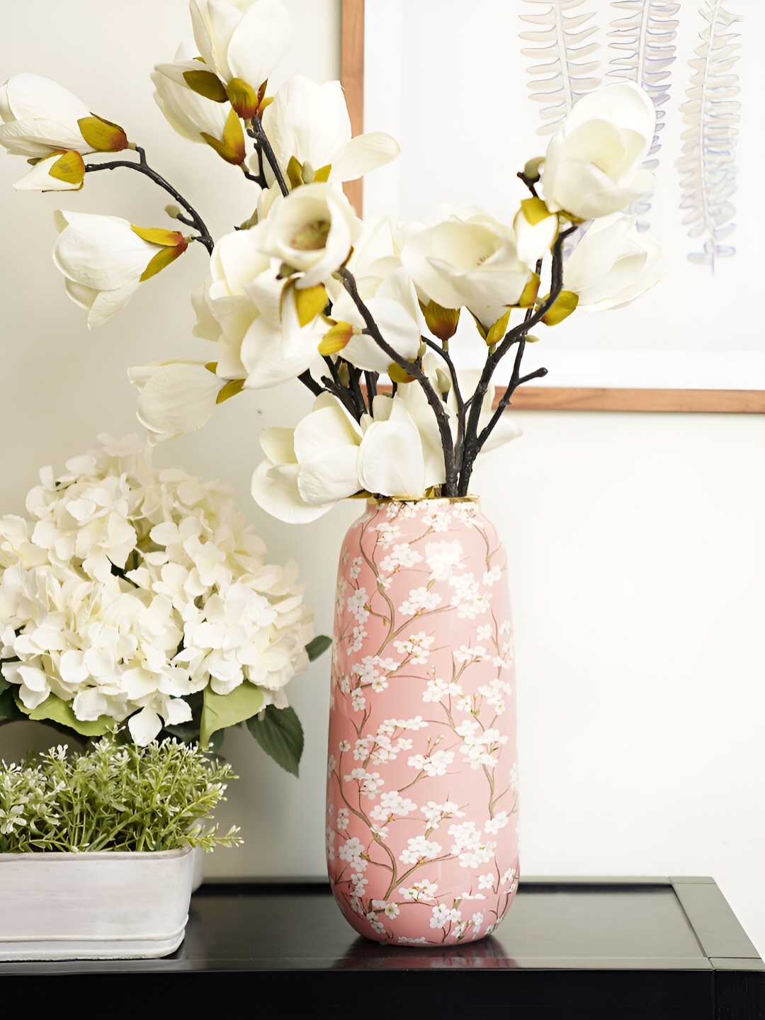 

Pure Home and Living Pink Printed Ceramic Vases