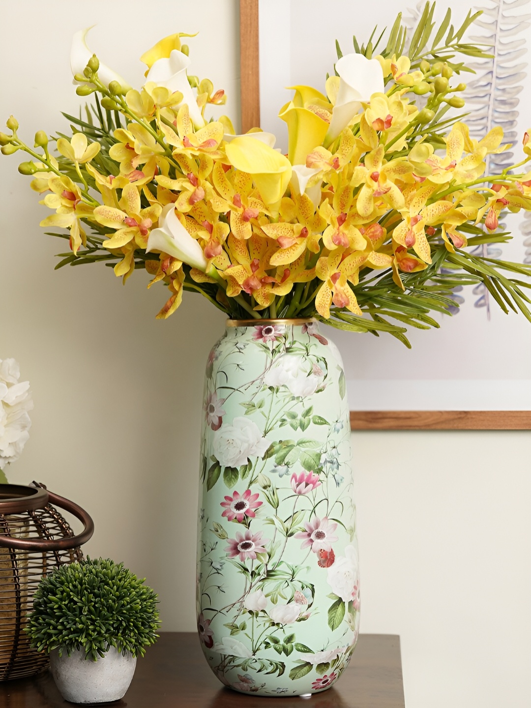 

Pure Home and Living Green Printed Ceramic Vases