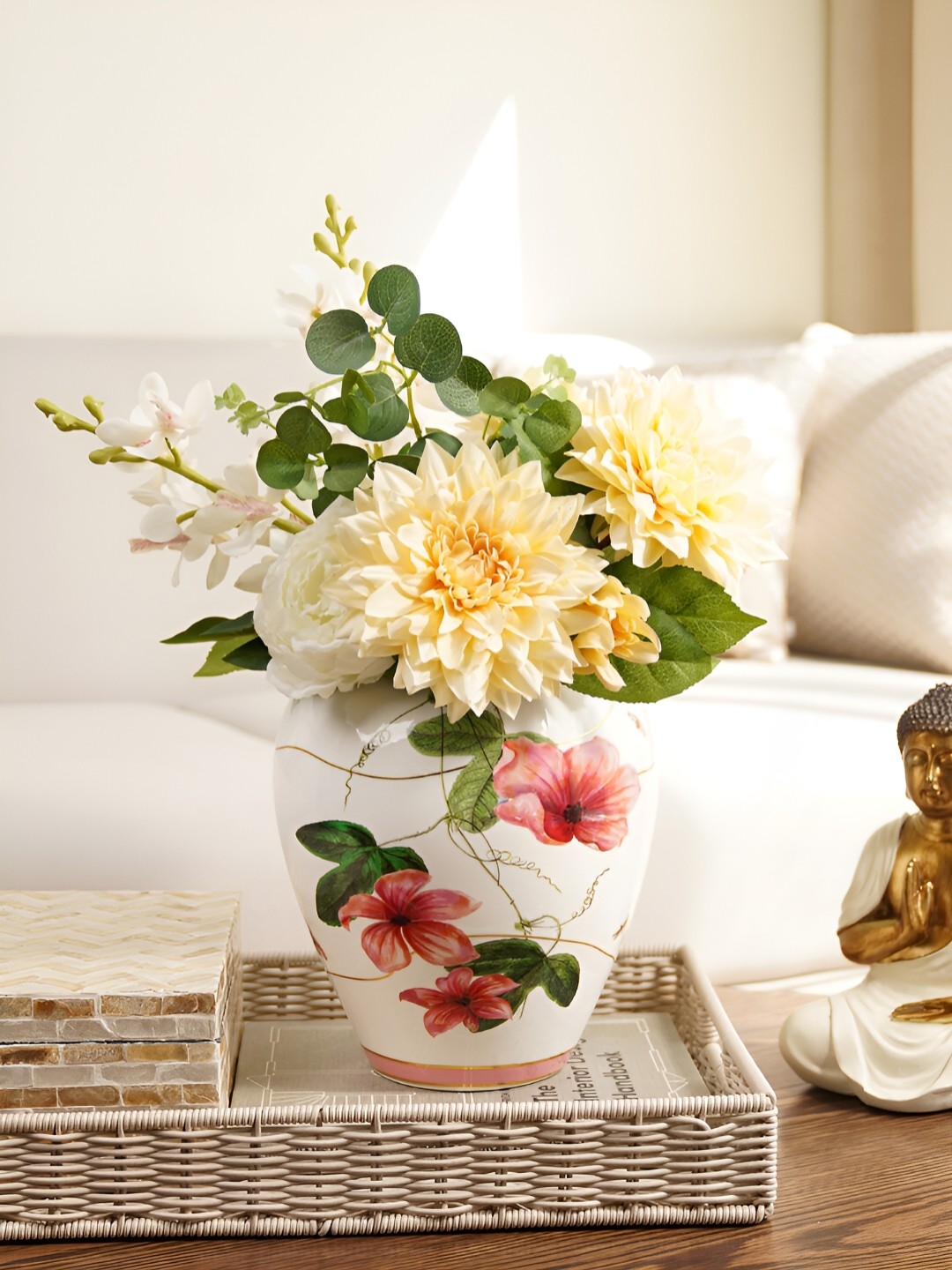 

Pure Home and Living Pink Printed Ceramic Vases