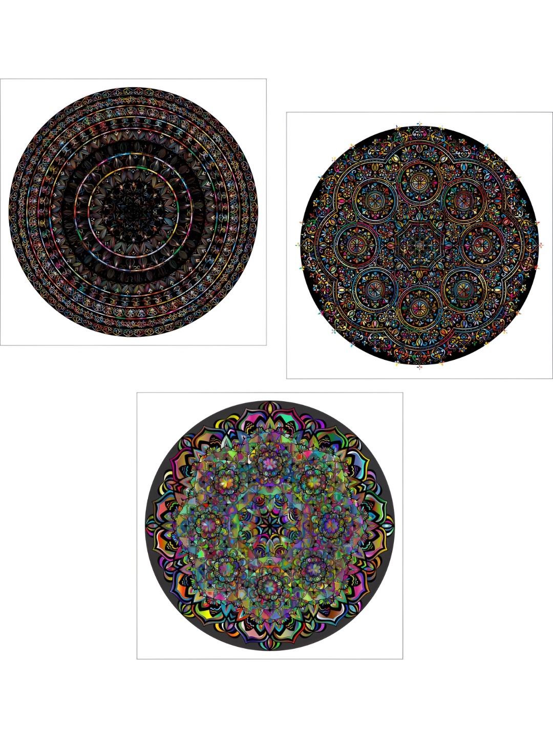 

Adventures India Black & Green 3 Pieces Wooden Abstract Painting Wall Art