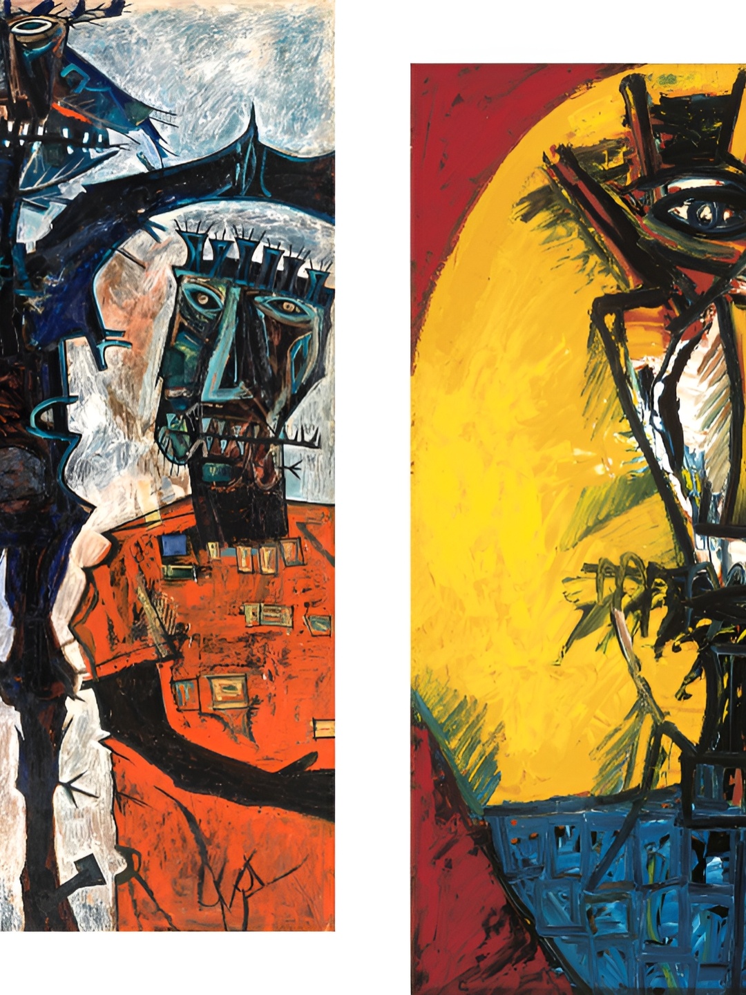 

Adventures India Yellow & Blue 2 Pieces Wooden Painting Wall Art