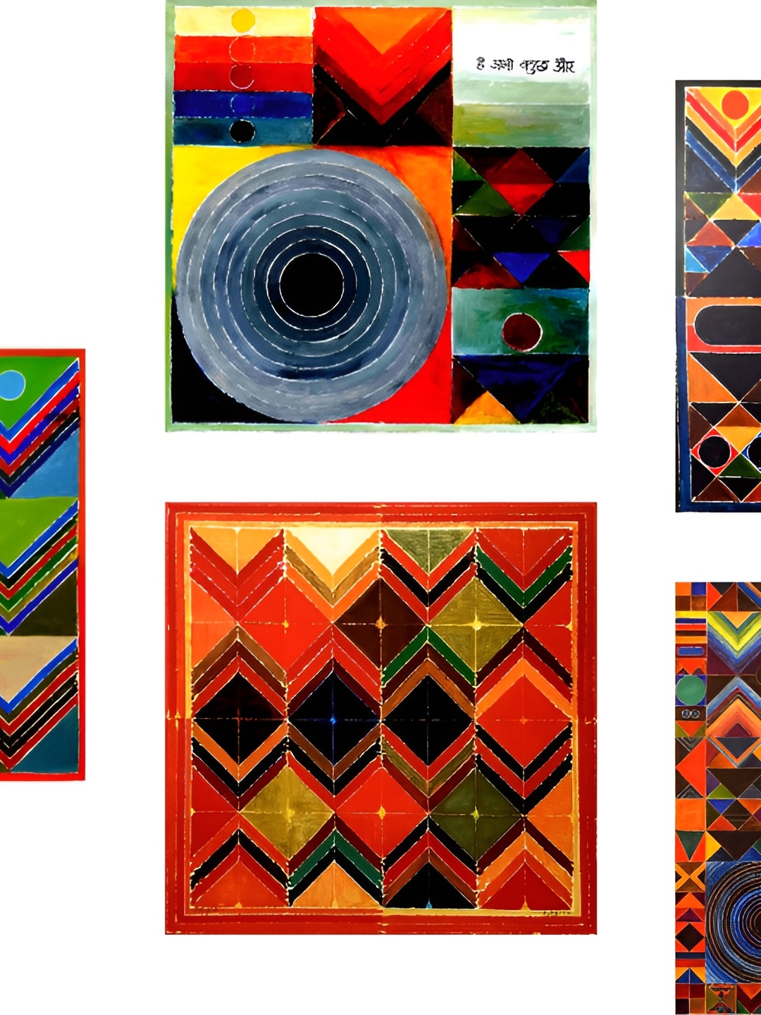 

Adventures India Black & Red 5 Piece Abstract Wooden Painting Wall Art