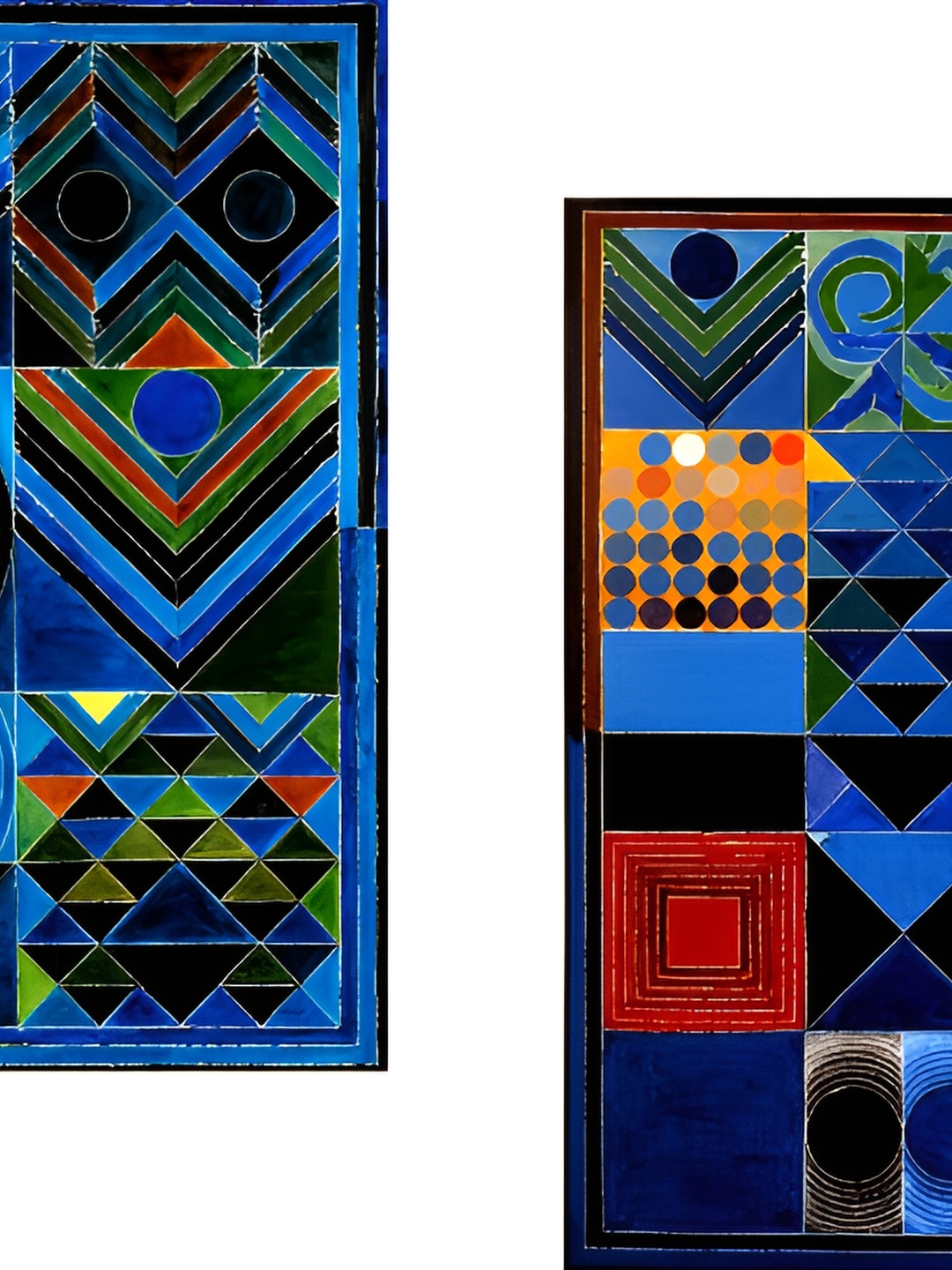 

Adventures India Blue & Black 2 Pieces Painting Wooden Wall Arts